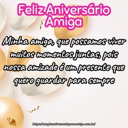 Minha amiga, que possamos viver muitos momentos juntas, pois nossa amizade é um presente que quero guardar para sempre. Minha amiga, que possamos viver muitos momentos juntas, pois nossa amizade é um presente que quero guardar para sempre.